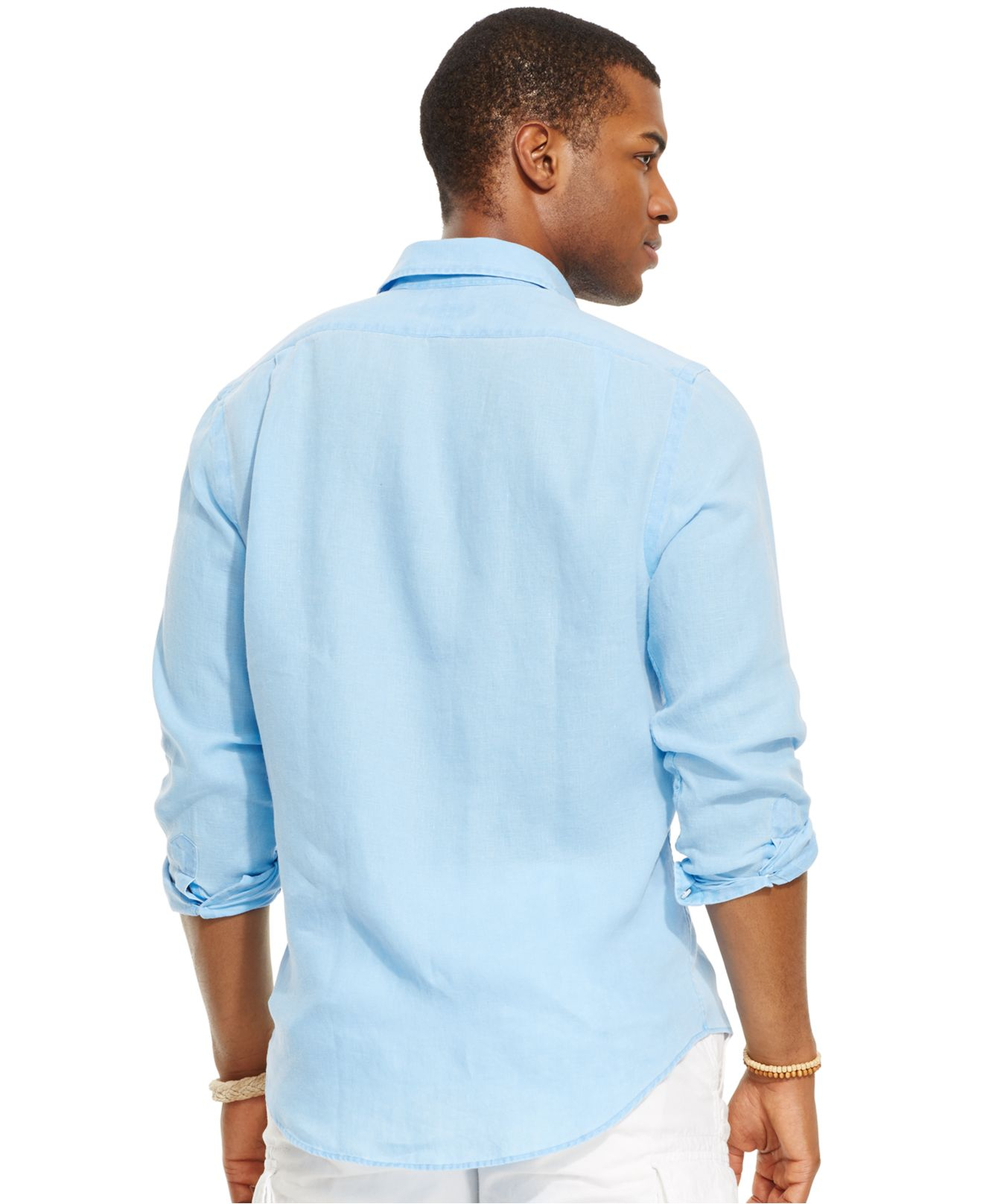 Polo Ralph Lauren Linen Sport Shirt in Blue for Men | Lyst
