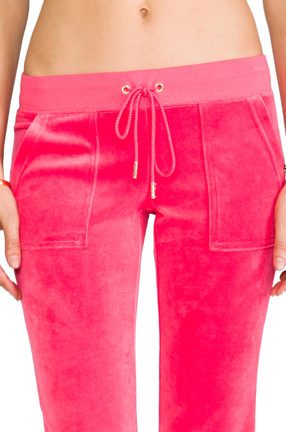 Juicy Couture J Bling Velour Bootcut Pant In Coral In Pink Lyst