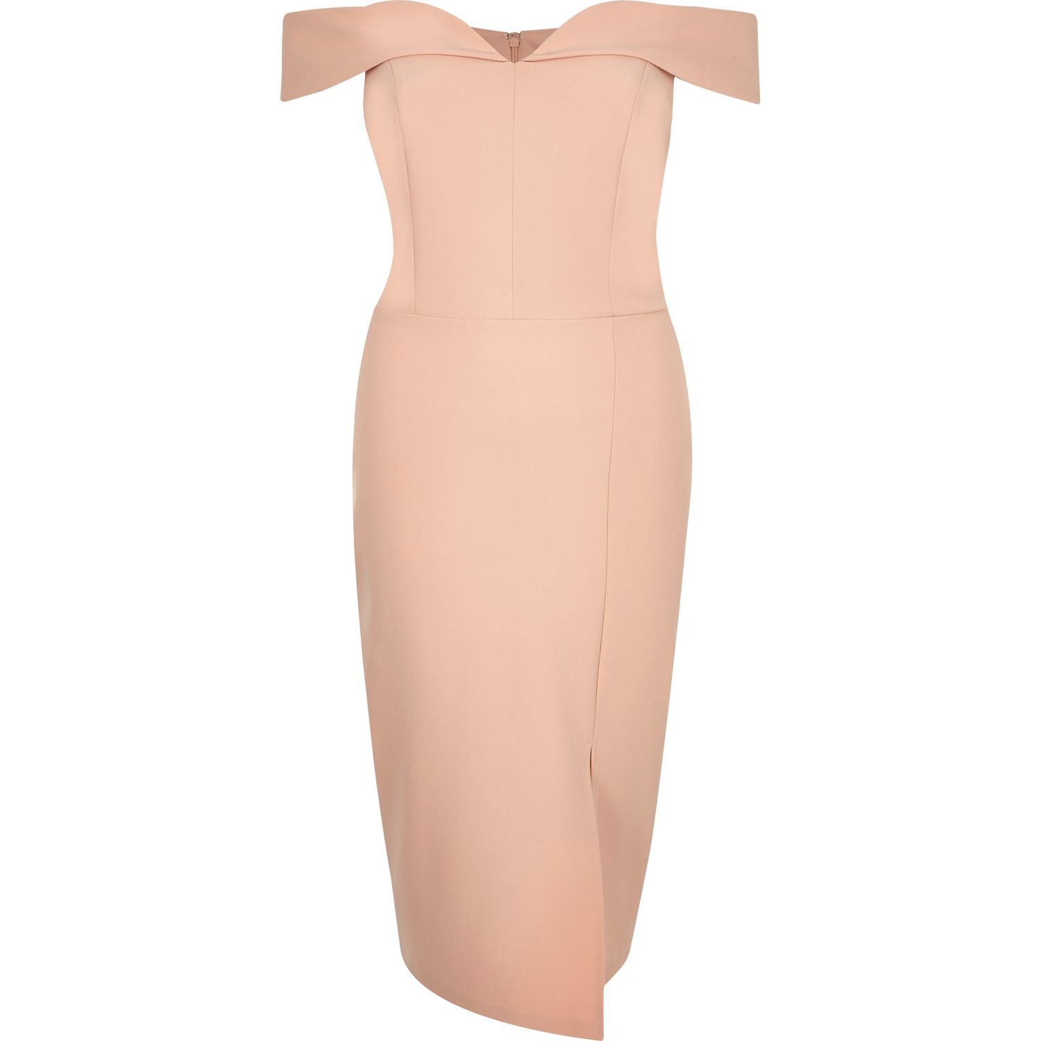 light pink bodycon midi dress