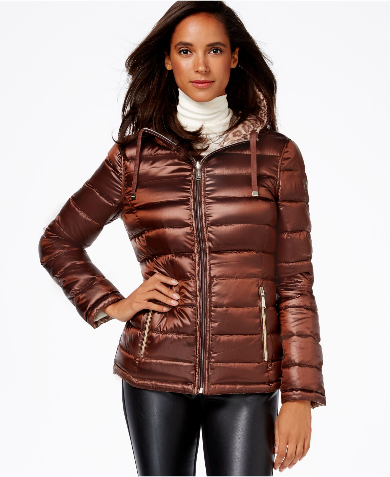 Calvin Klein Synthetic Reversible Printed Puffer Coat - Lyst