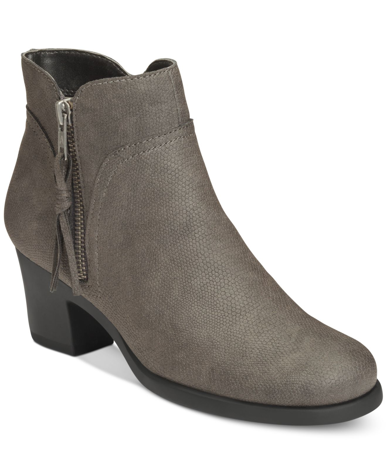 Aerosoles Acrobatic Ankle Booties in Grey Snake (Gray) Lyst