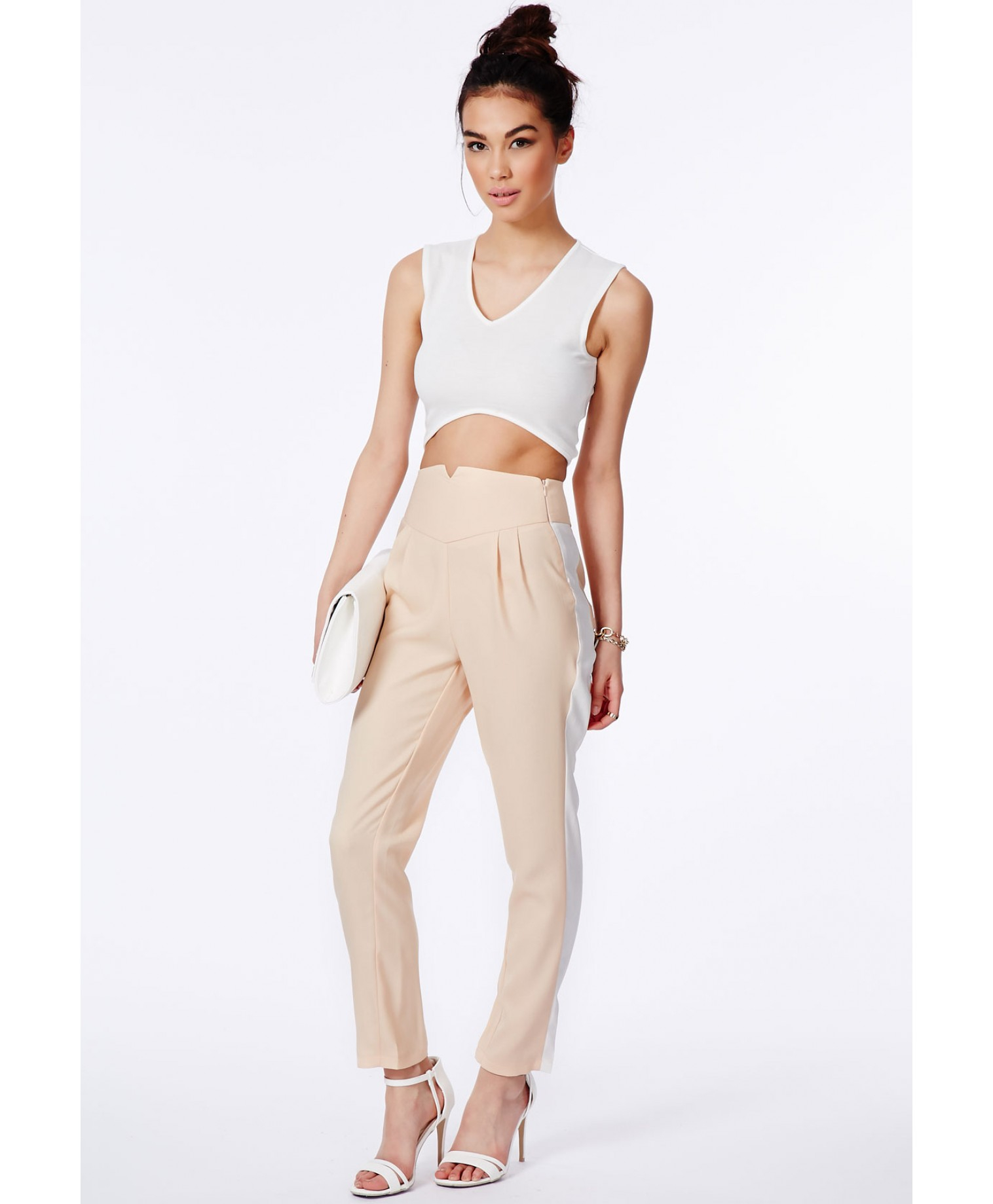 cream cigarette pants