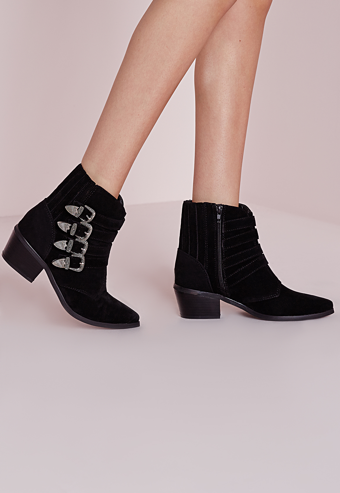 western buckle booties