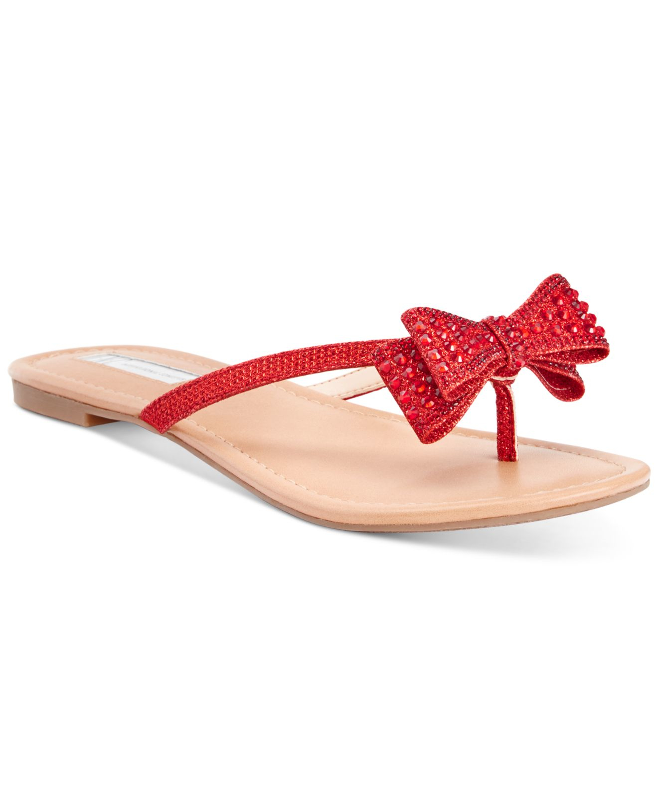 lyst inc international concepts malissa rhinestone bow flat sandals in lyst inc international concepts malissa rhinestone bow flat sandals in
