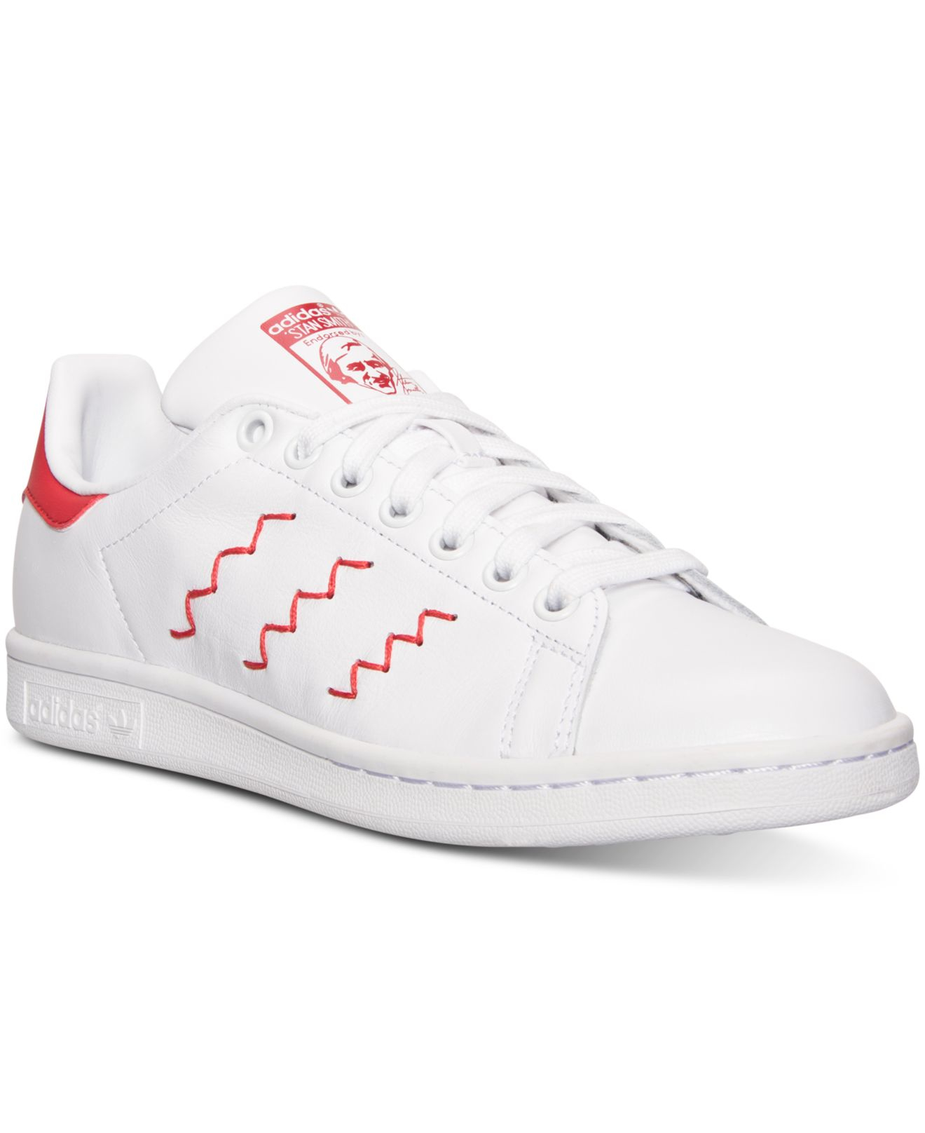 adidas Originals Women's Stan Smith Squiggly Casual Sneakers From Finish  Line in Red | Lyst