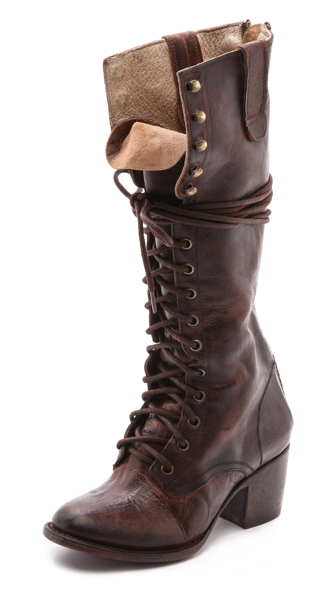 Freebird by Steven Granny Tall Combat Boots - Black in Brown | Lyst