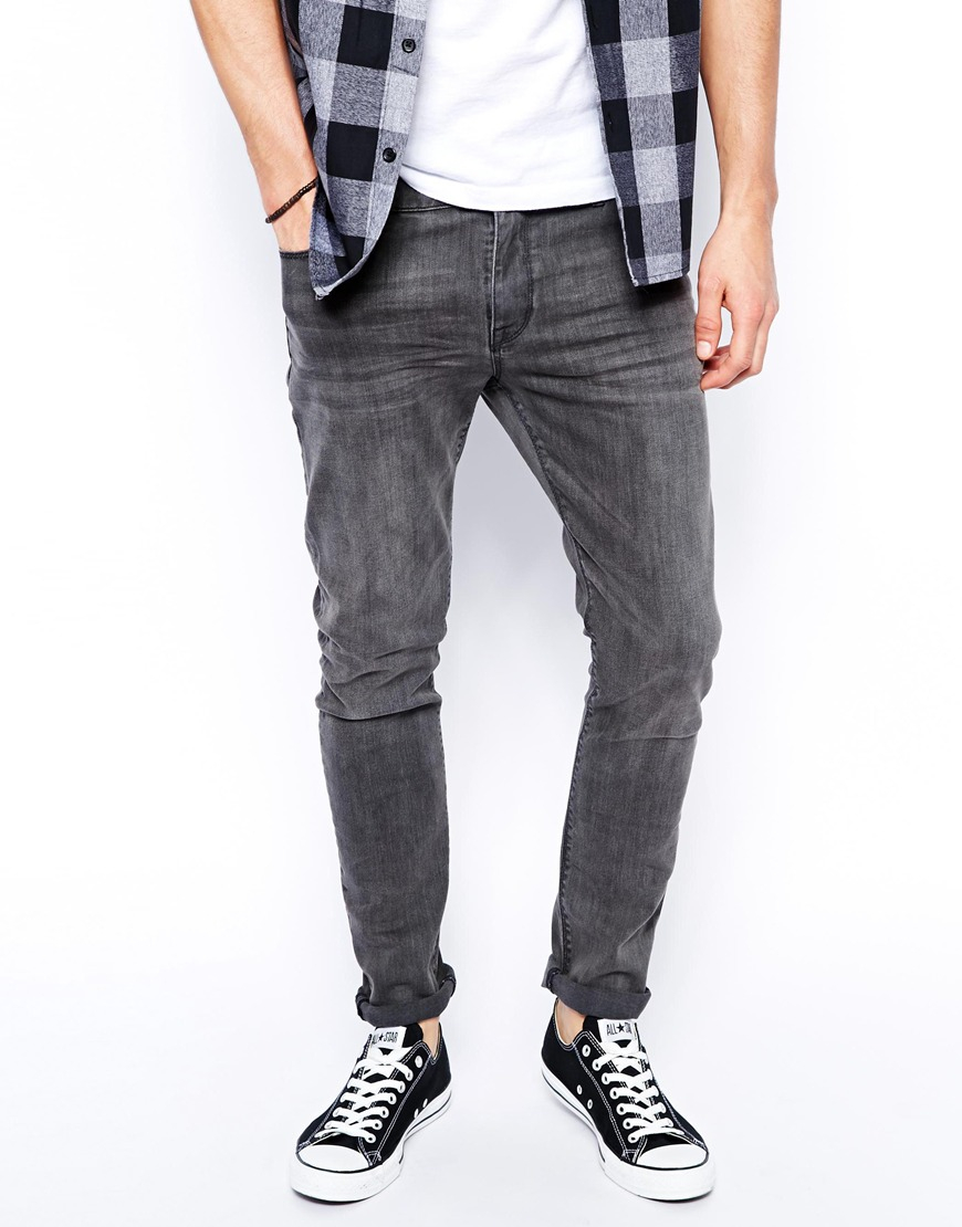 dark gray denim jeans