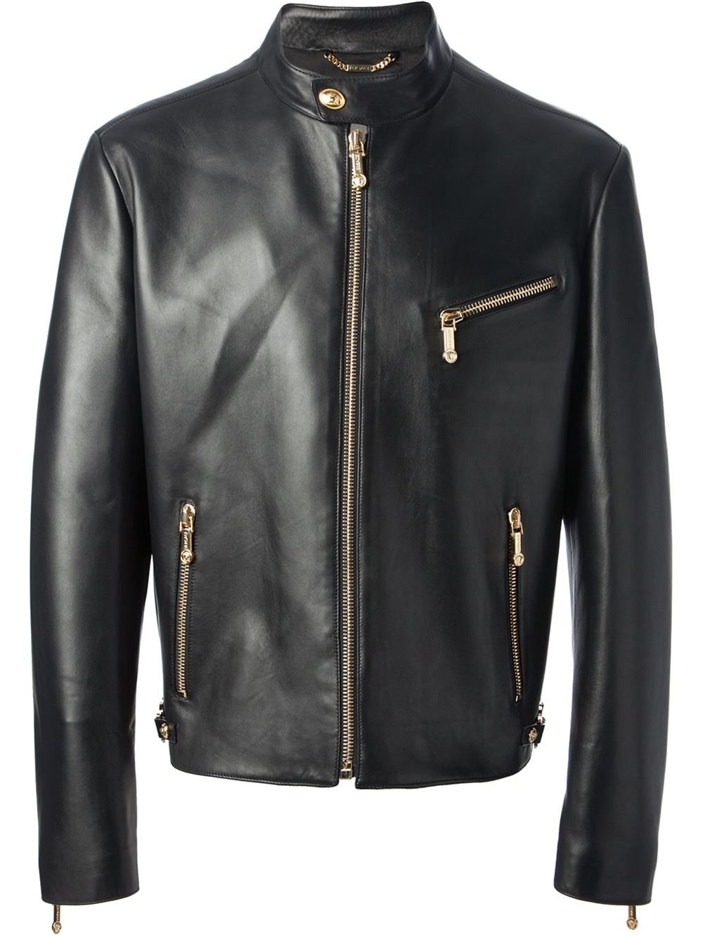 Versace Classic Leather Jacket in Black for Men | Lyst