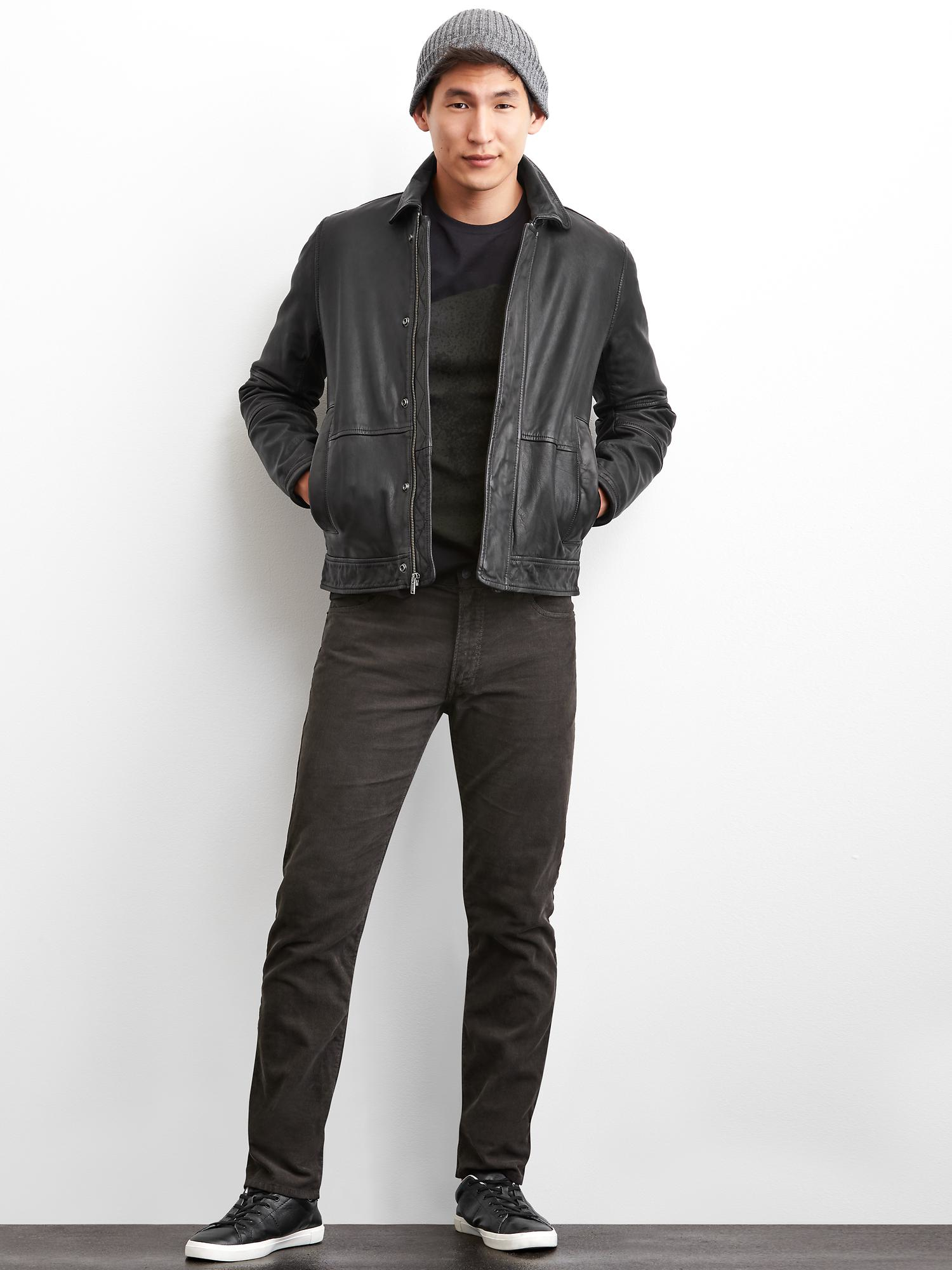 Gap | Gray Leather Jacket for Men | Lyst