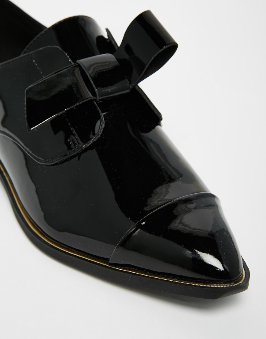 ALDO Leather Gazoldo Black Patent Flat Shoes - Lyst