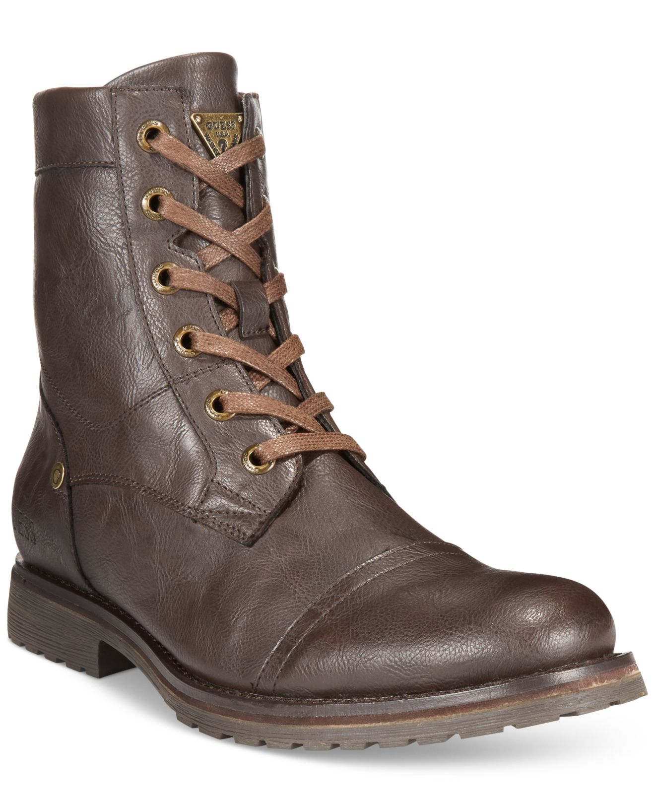 guess brown leather boots