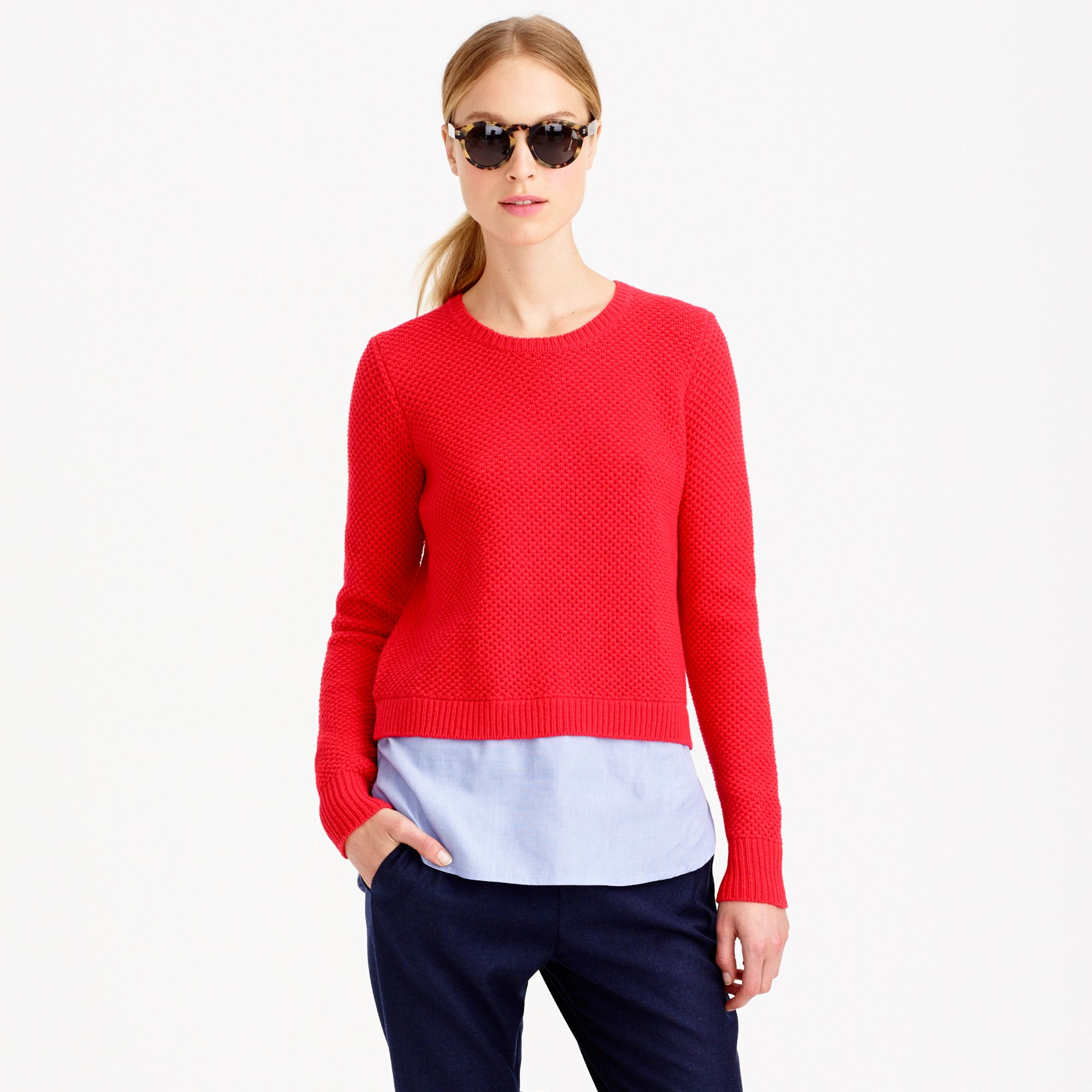 J.Crew Lambswool Shirttail Sweater in 