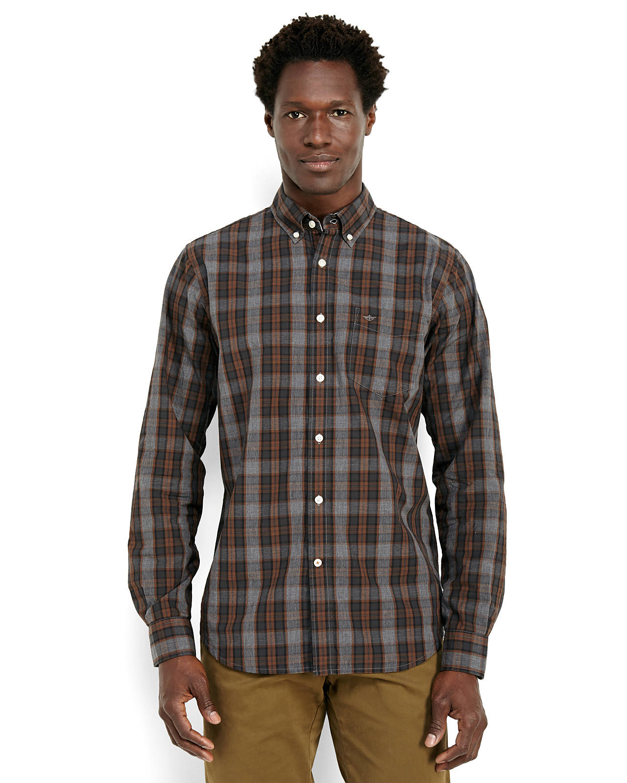 Dockers Carbon Laundered Classic Fit Sport Shirt in Black for Men Lyst