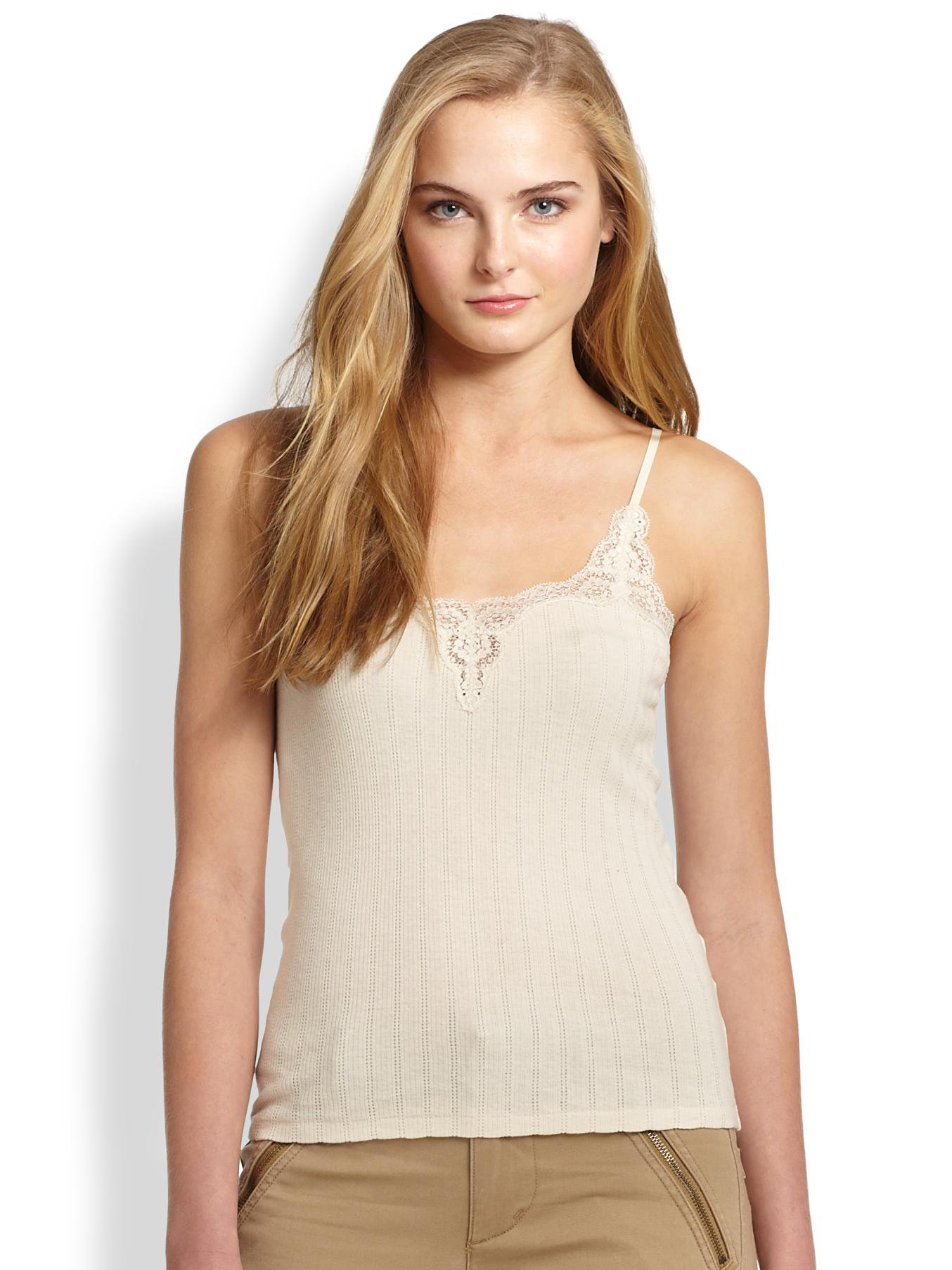 Lyst Polo Ralph Lauren LaceTrim Knit Camisole in White