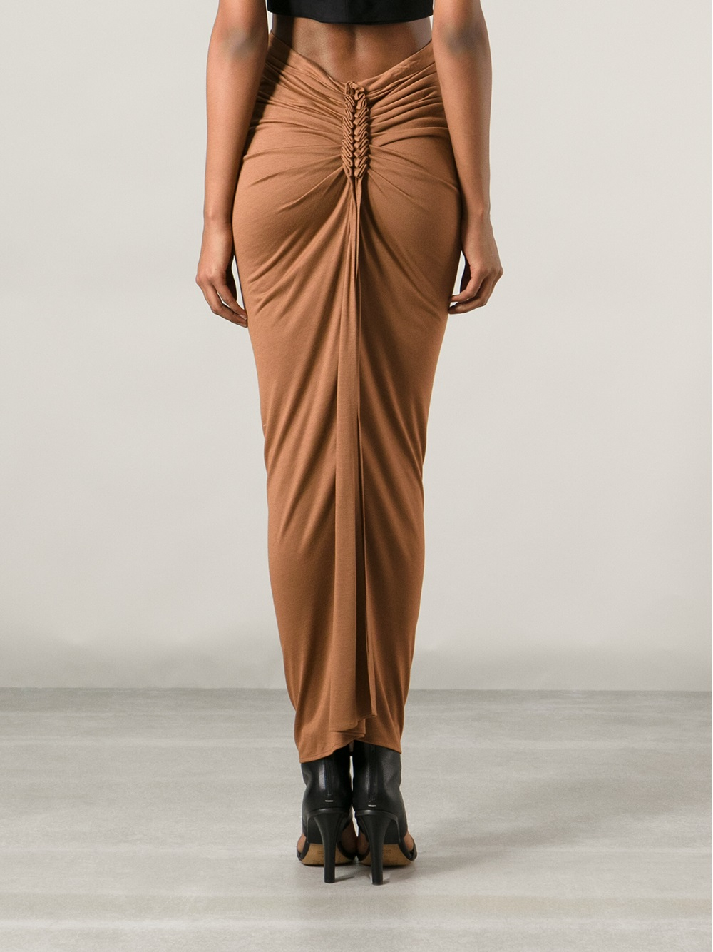 Givenchy Ruched Fitted Skirt in Brown Lyst