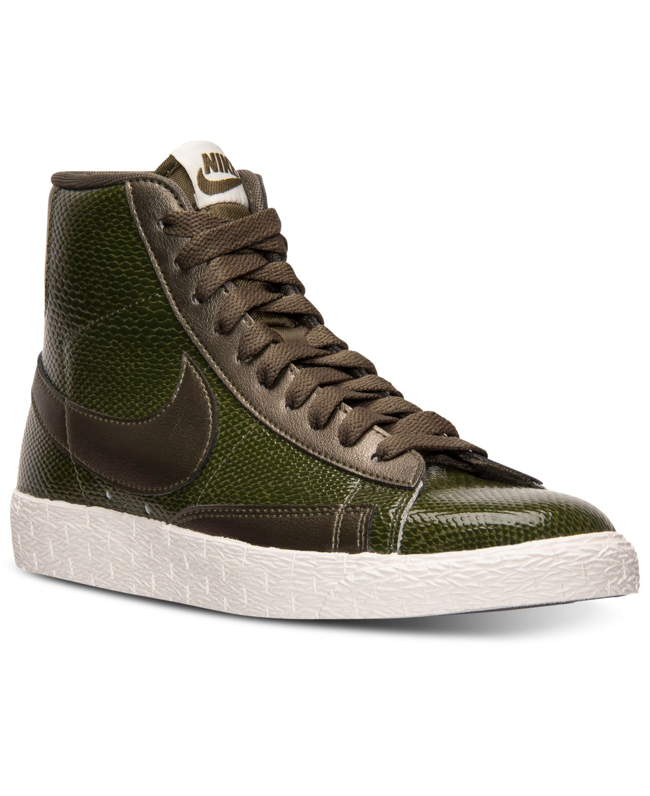 Nike Women'S Blazer Mid Leather Premium Casual Sneakers From Finish Line in Green - Lyst