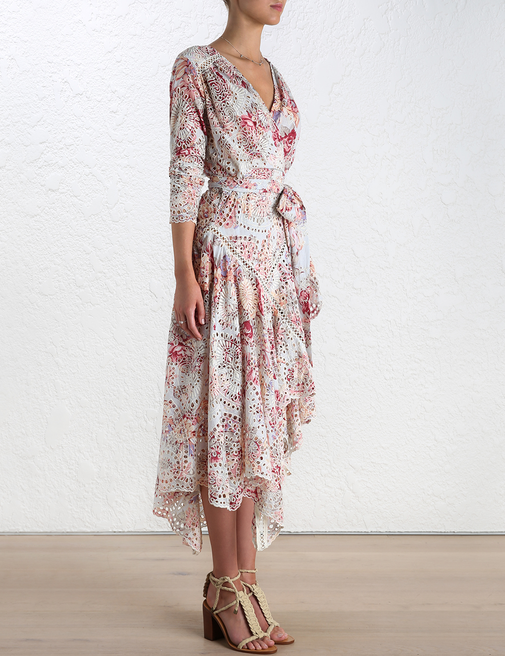 broderie wrap dress