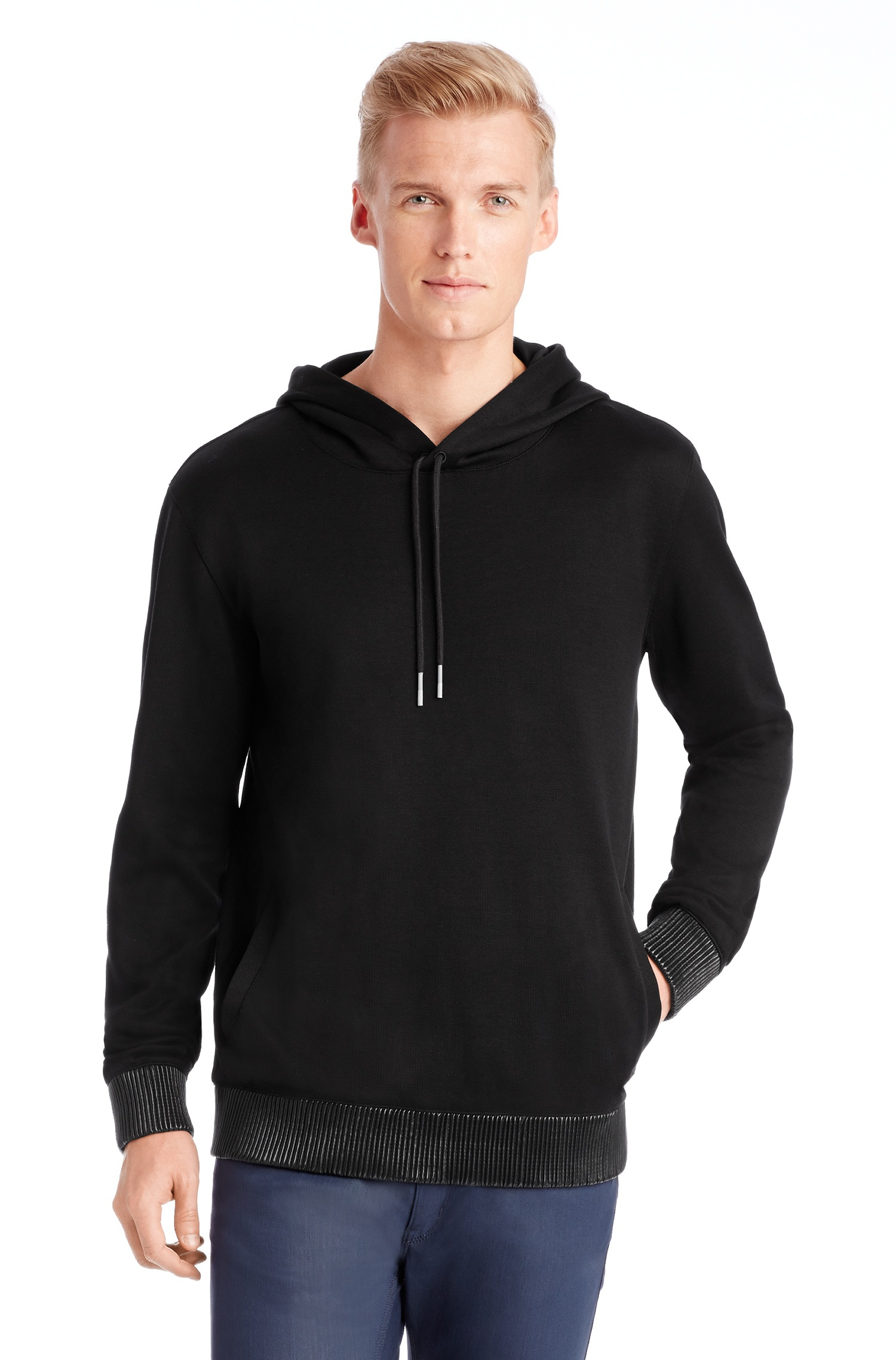 Download Hugo Deeve | Cotton Pullover Hooded Sweatshirt in Black ...