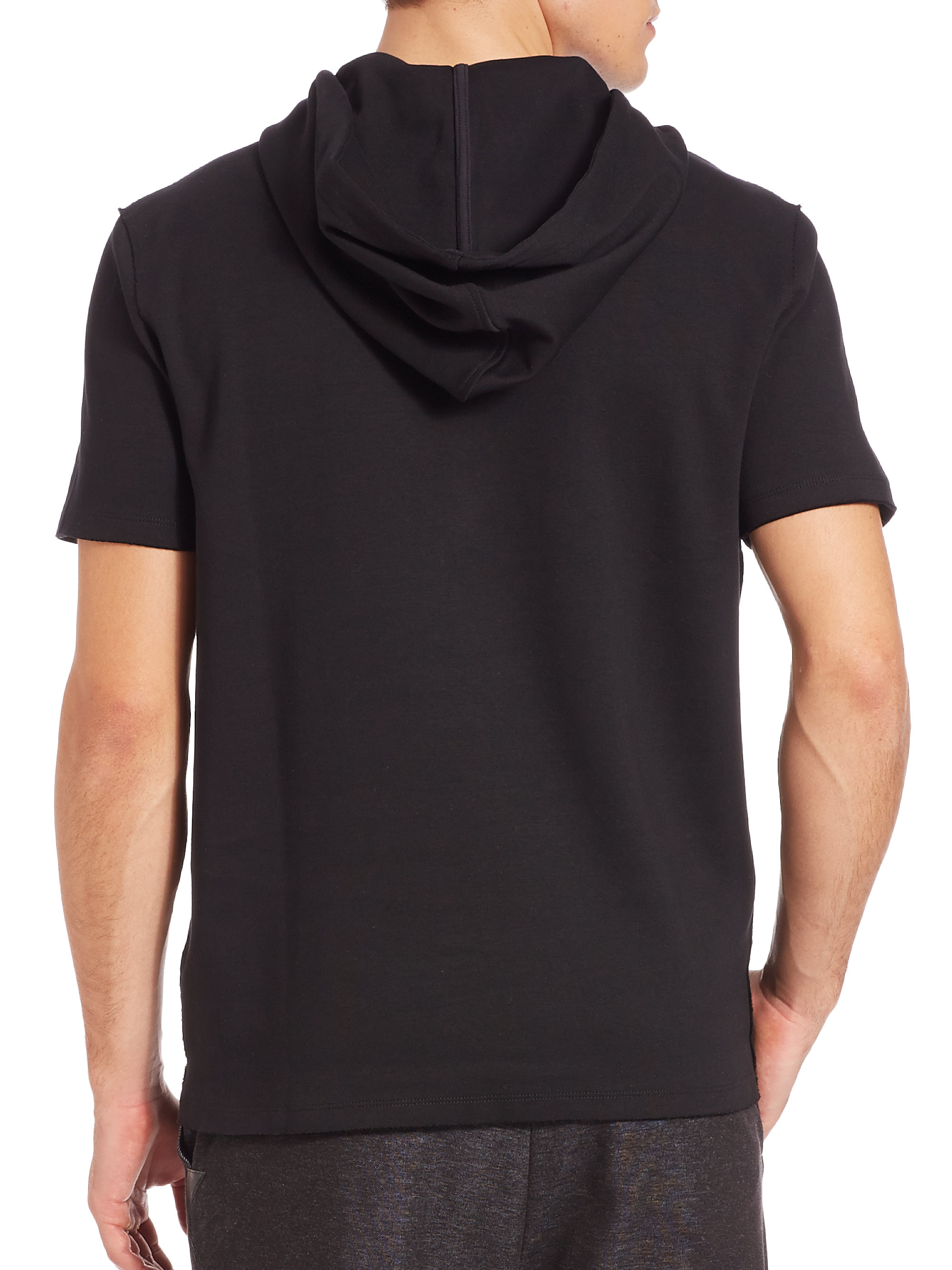BOSS by Hugo Boss Cotton Short Sleeve Pullover Hoodie in Black for Men ...