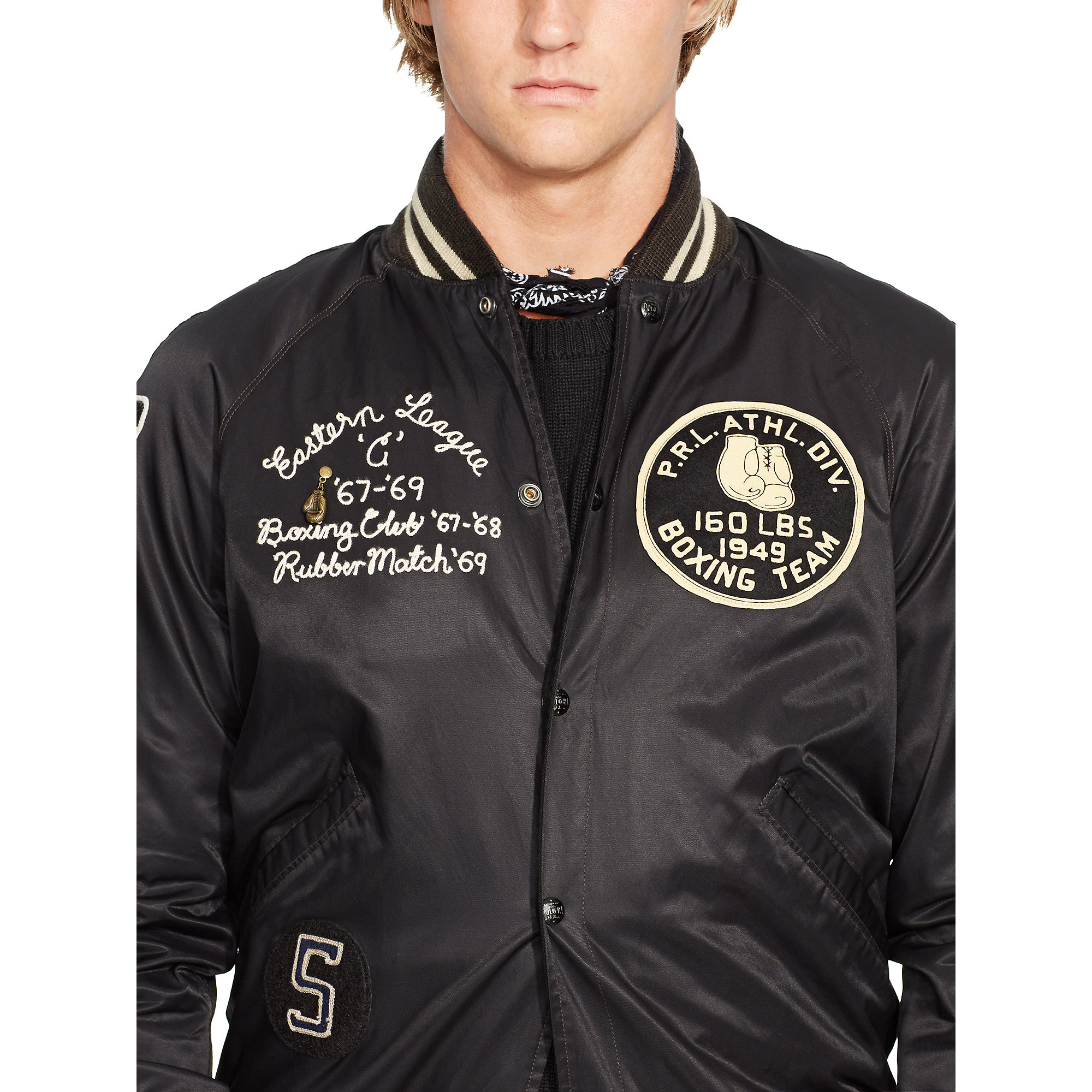 Ralph Lauren Men's Black Reversible Varsity Jacket
