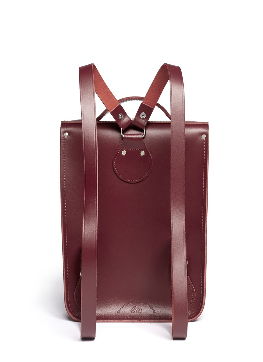 Red Leather Backpack Men Literacy Basics