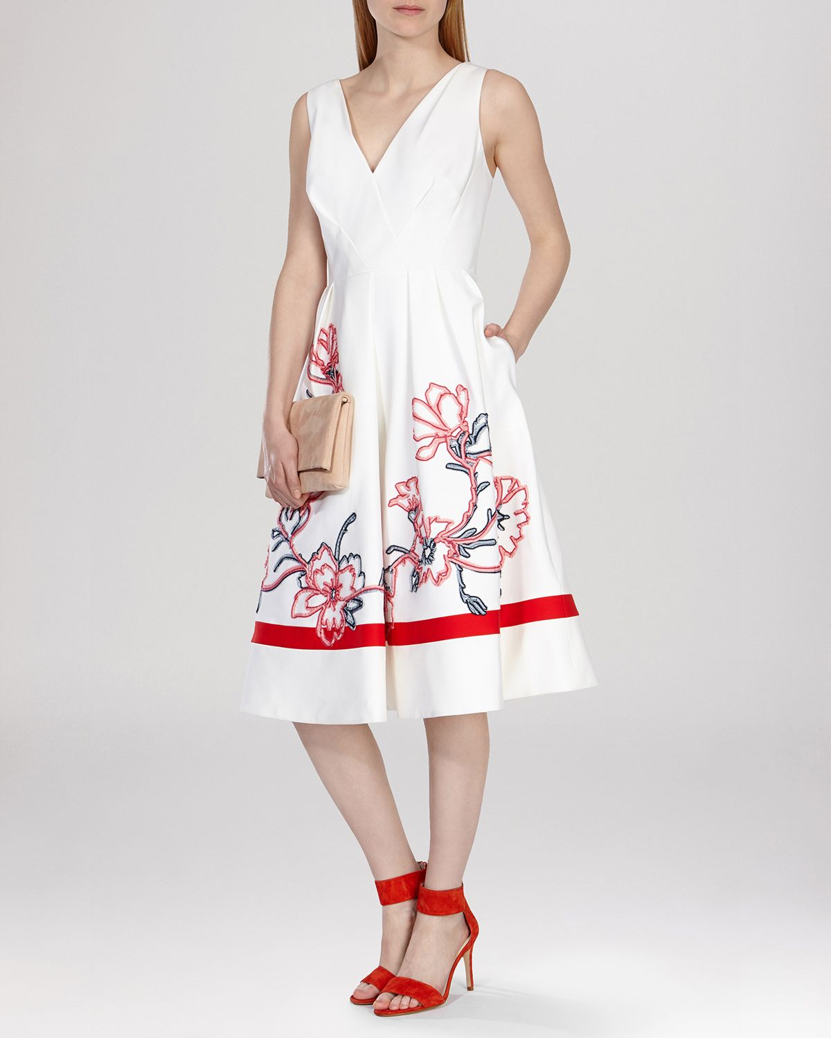 karen millen floral embroidered dress