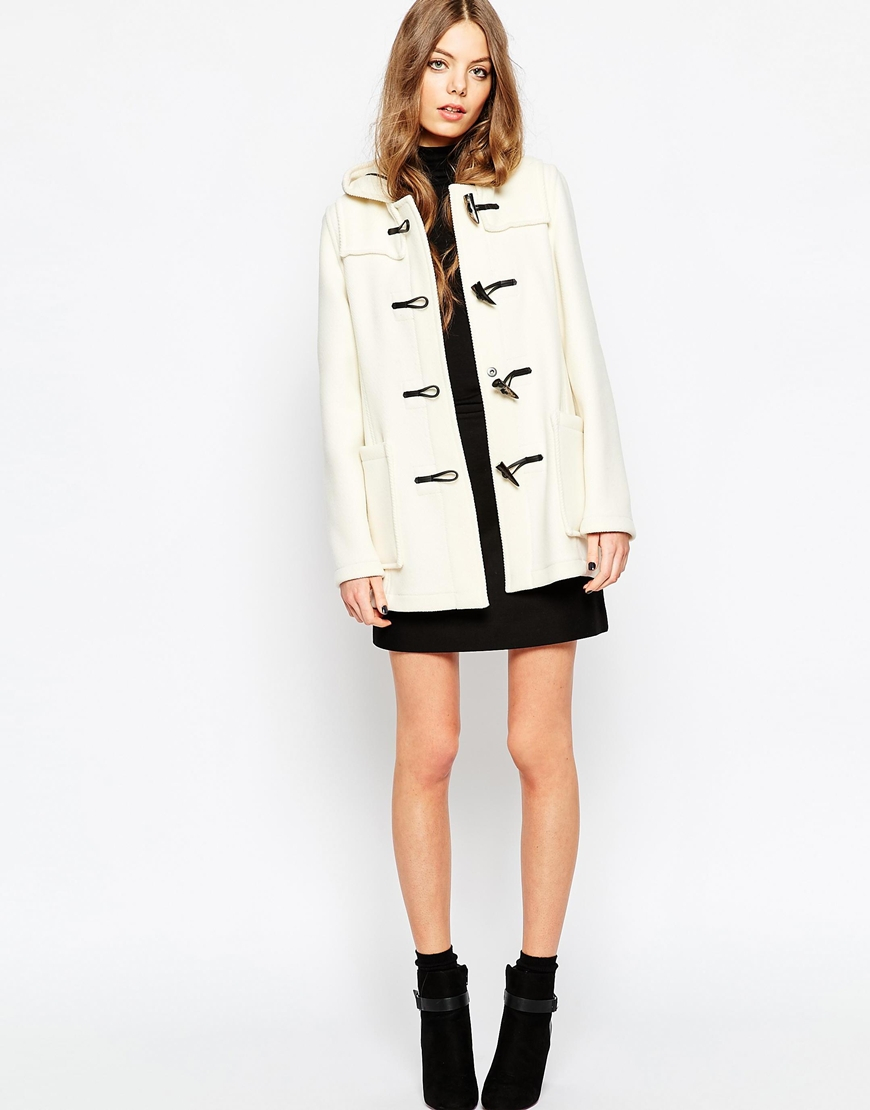 Gloverall Short Duffle Coat In Winter White in Natural | Lyst
