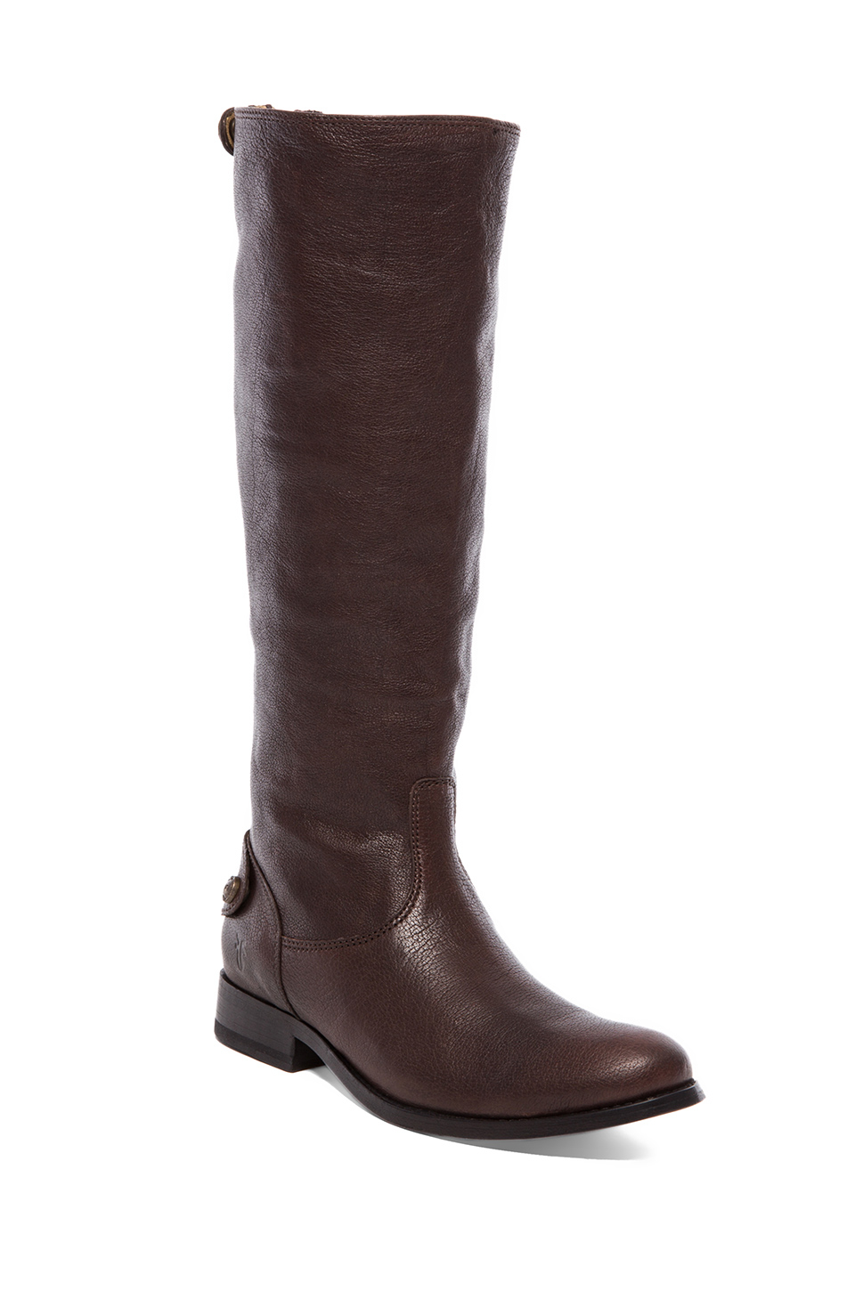frye melissa button back zip boot extended calf