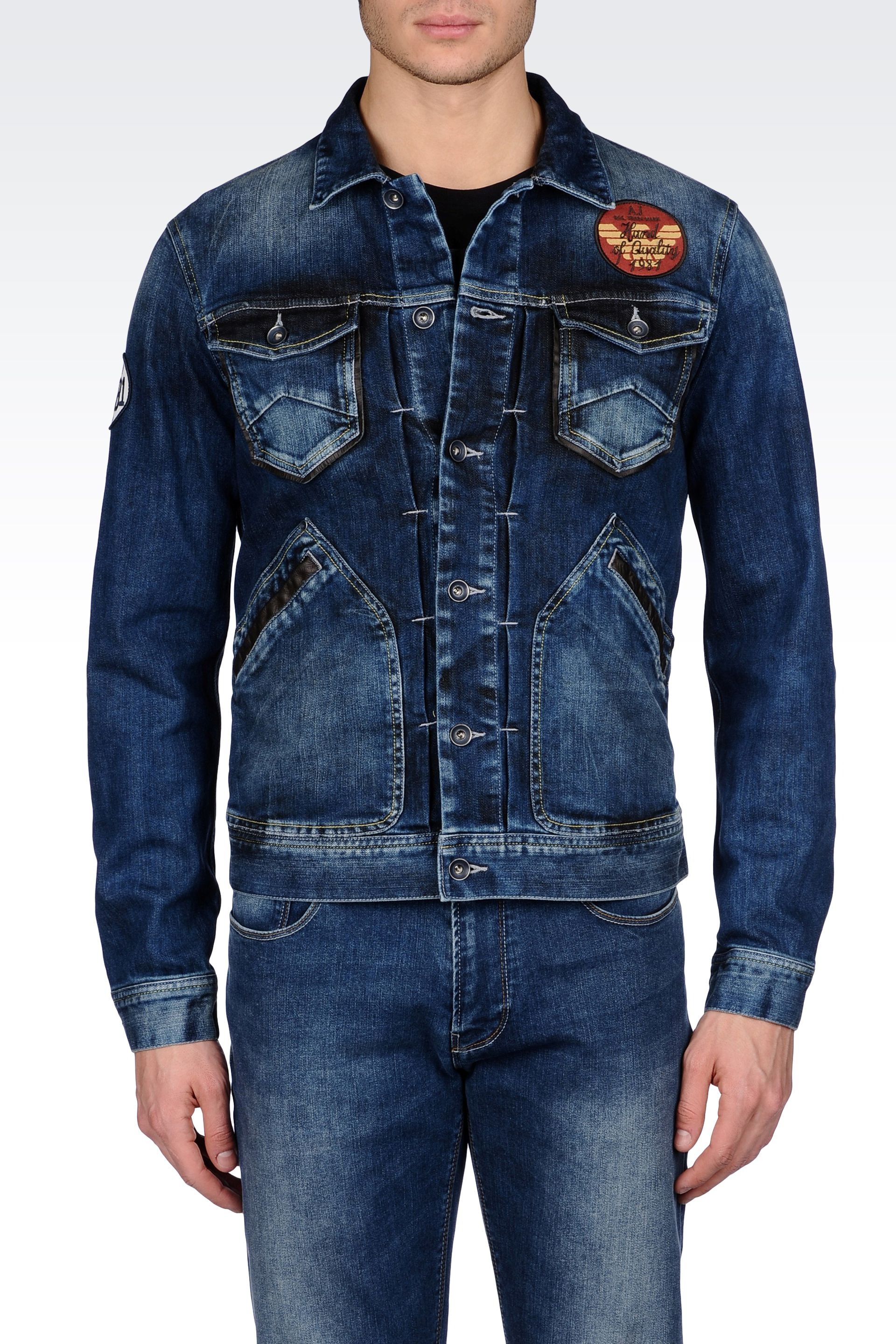 Armani Jeans Jacket in Medium Wash Denim in Blue for Men - Lyst