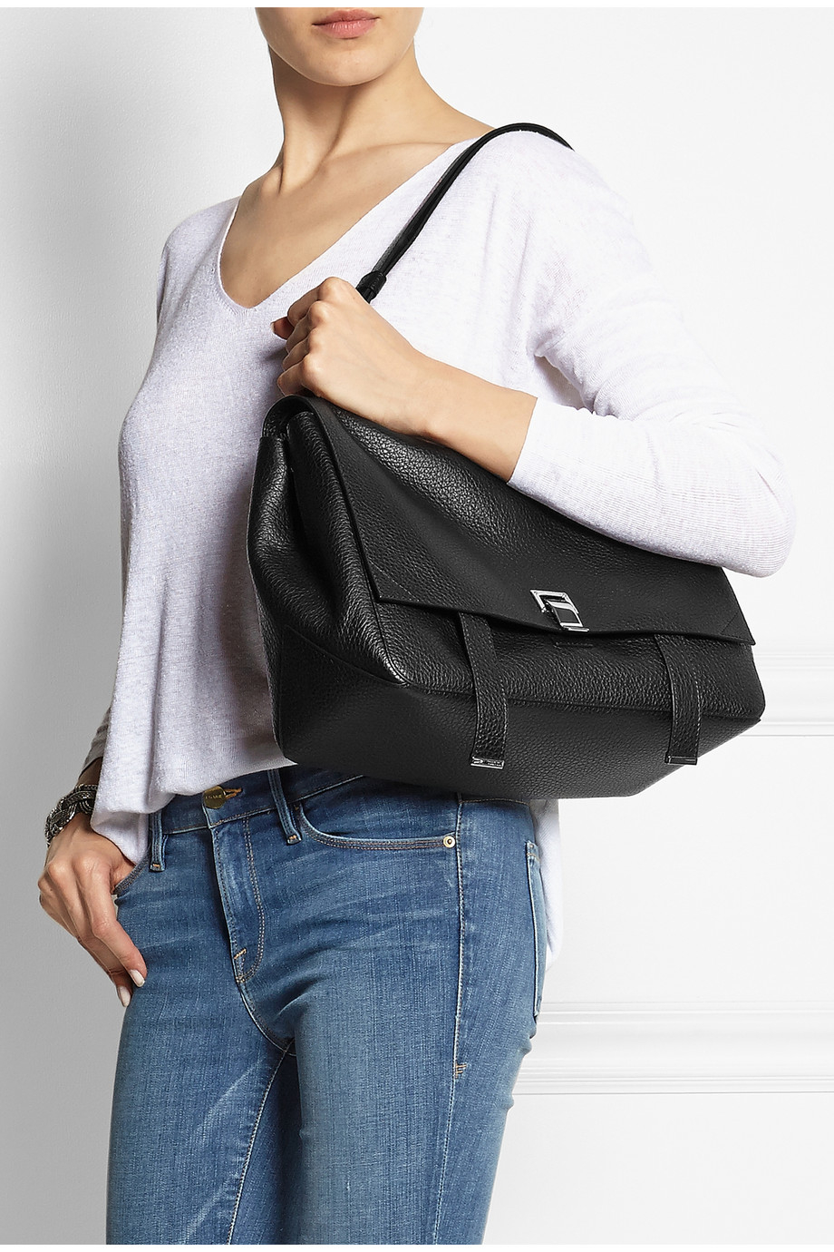 Ps Courier Large Textured Leather Shoulder Bag Ps Courier Large Textured Leather Shoulder Bag