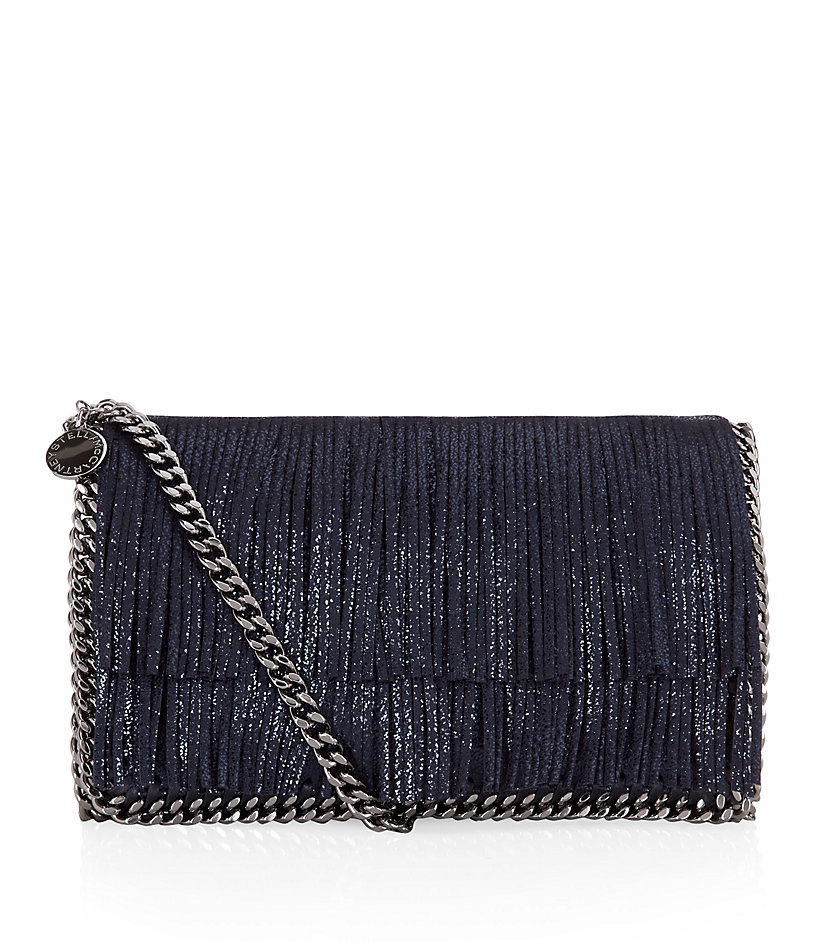 Stella Mccartney Falabella Fringe Crossbody Bag in Blue Lyst