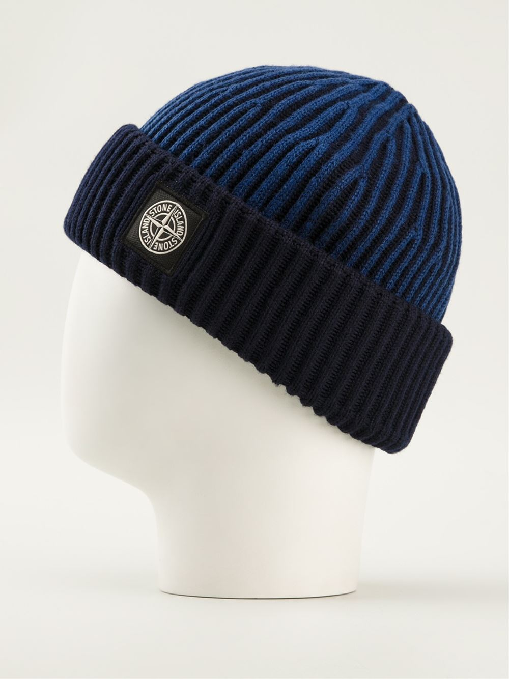 Stone Island Twotone Beanie in Blue for Men | Lyst UK