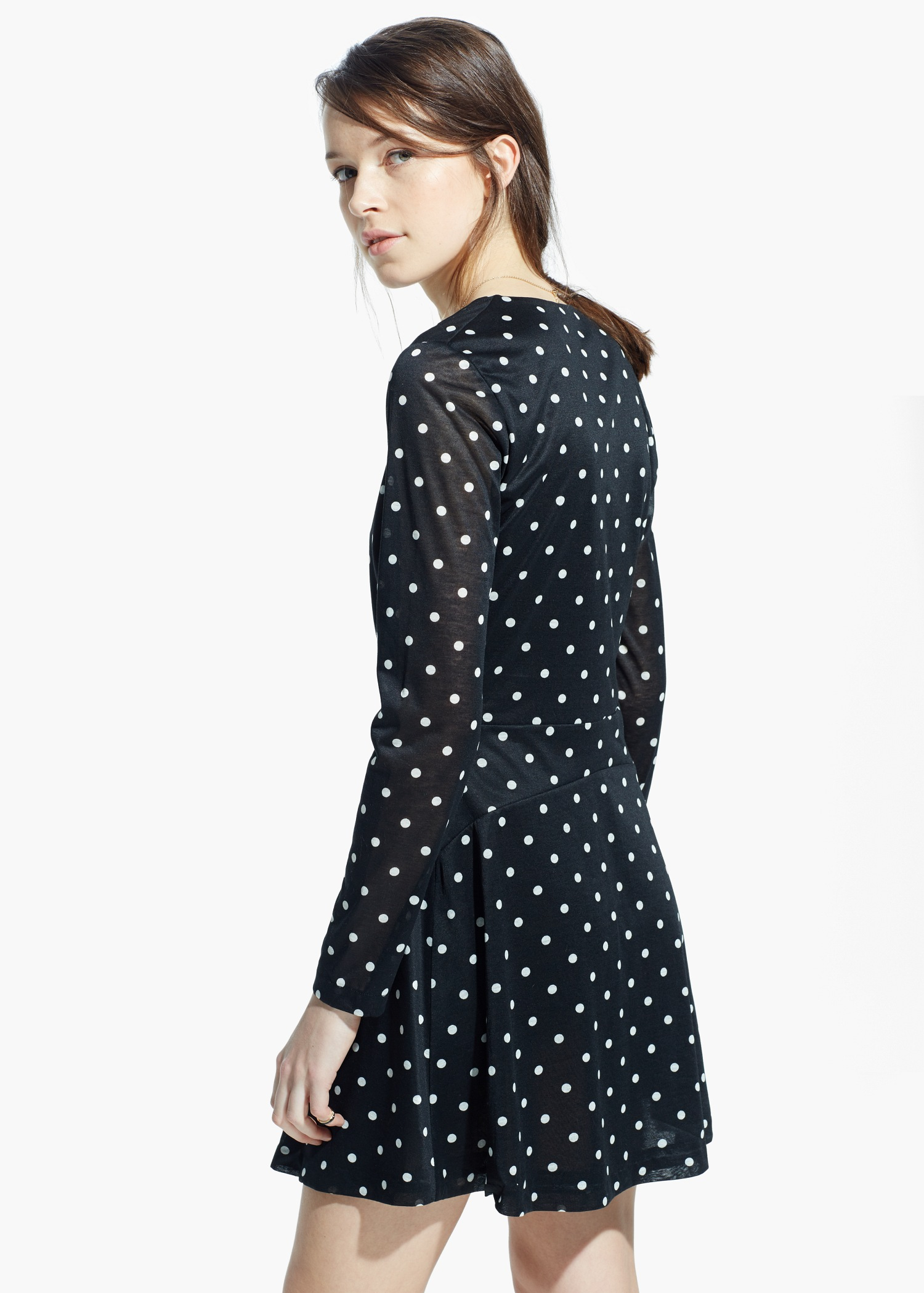 mango black polka dot dress