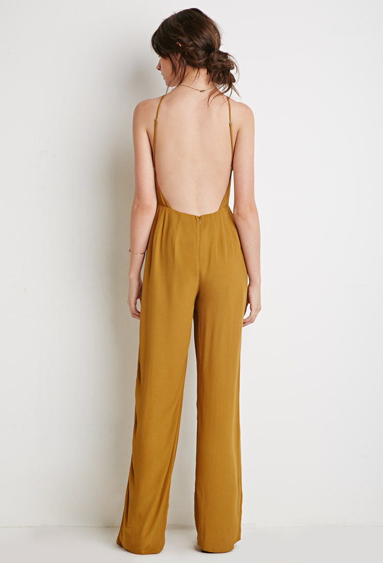 forever 21 mustard jumpsuit