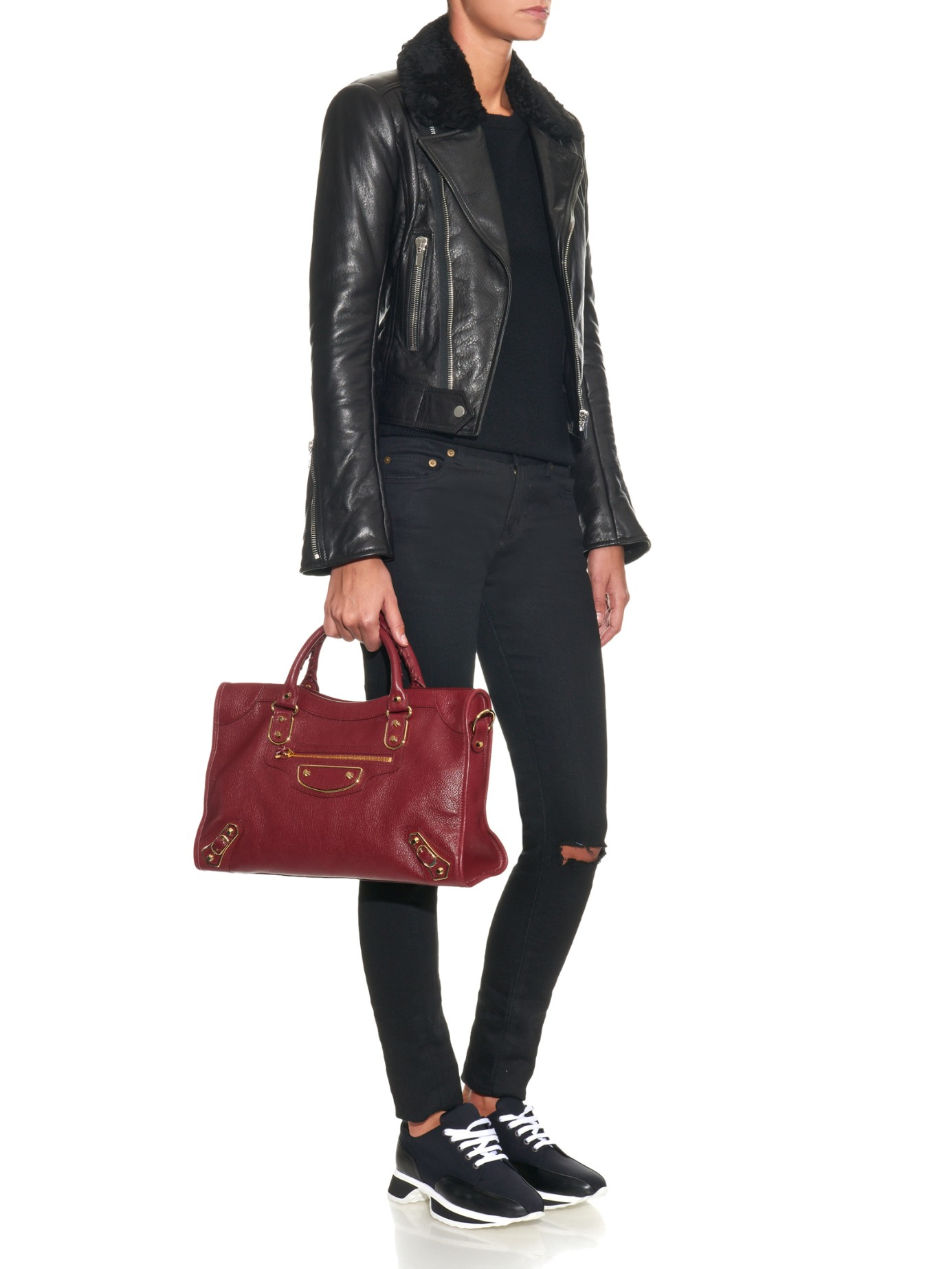 Classic Maroon Leather Tote 