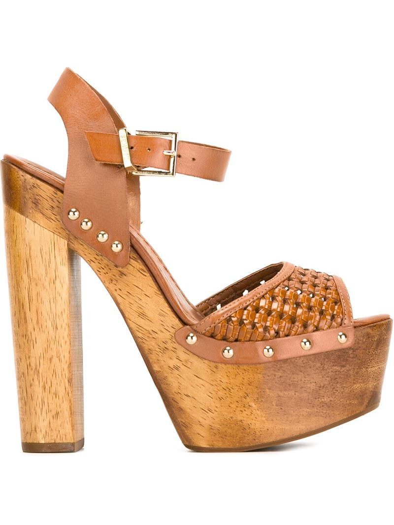 Schutz Platform Sandals in Brown - Save 50% | Lyst