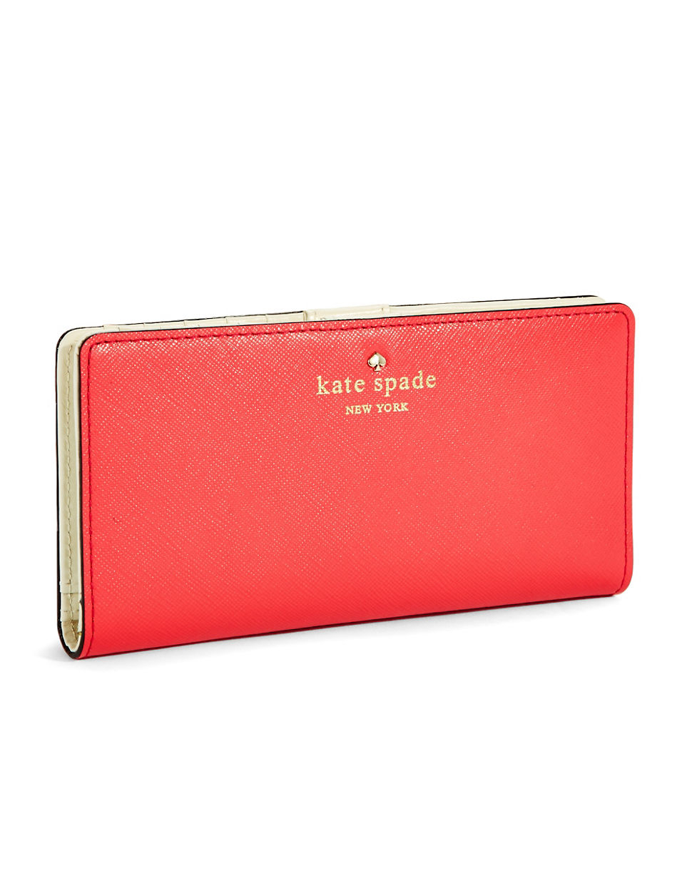 Kate Spade Cherry Lane Stacey Leather Wallet in Red (Dark Geranium) | Lyst