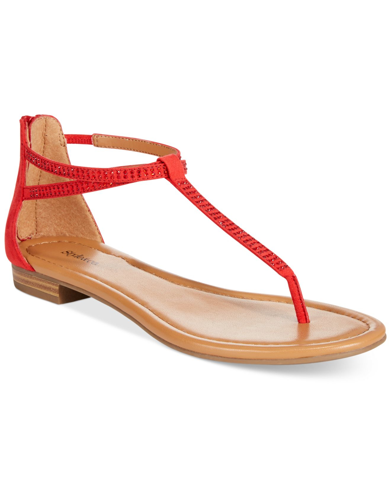 Style & Co. Brinna Embellished Thong Sandals, Only At Macy's in Red - Lyst