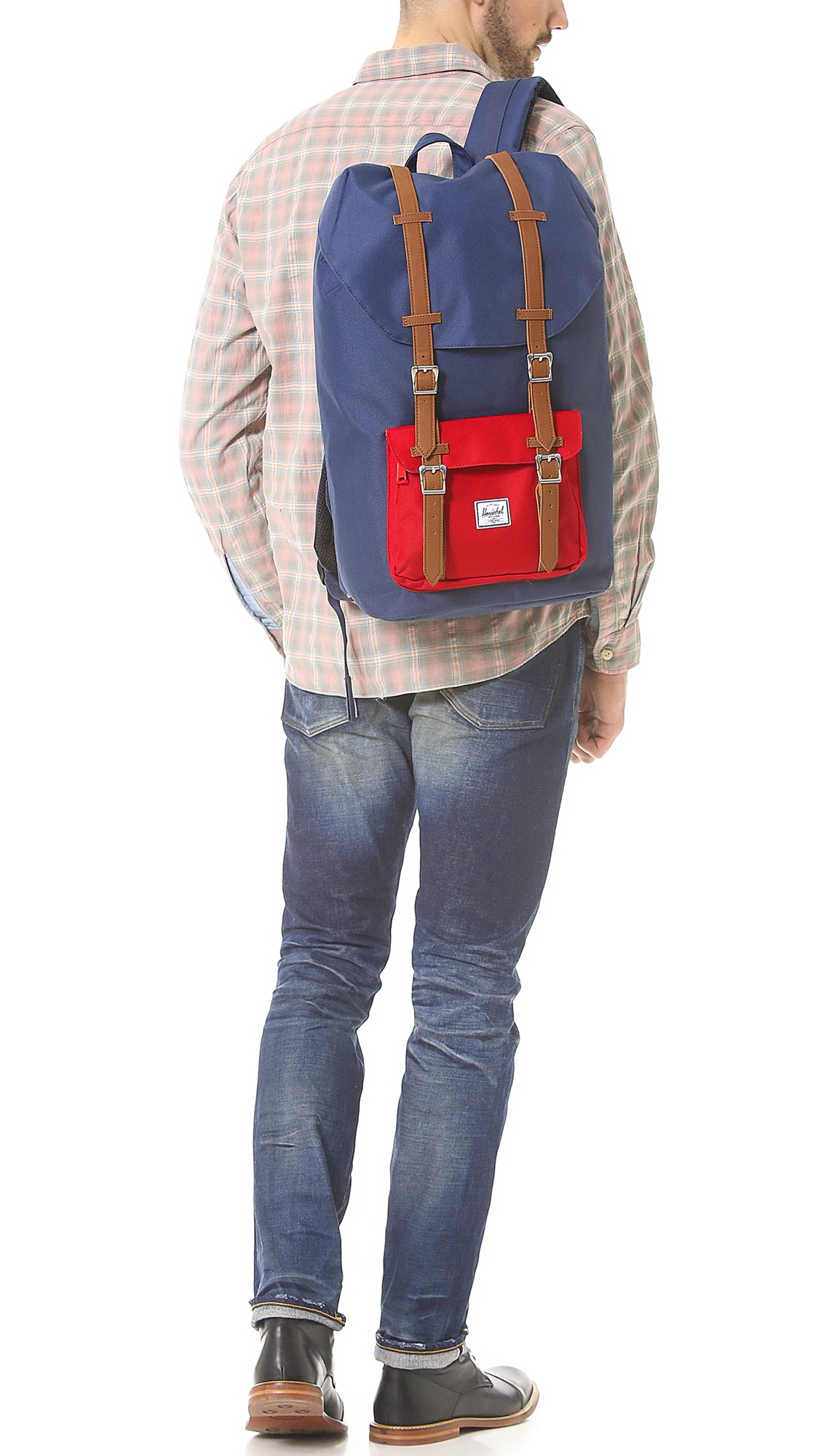 Lyst Herschel Supply Co. Little America Backpack with Leather Straps