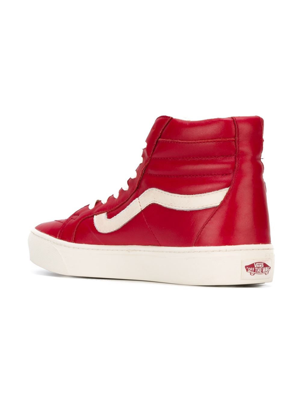 Vans Quilted-Leather High-Top Sneakers in Red for Men | Lyst