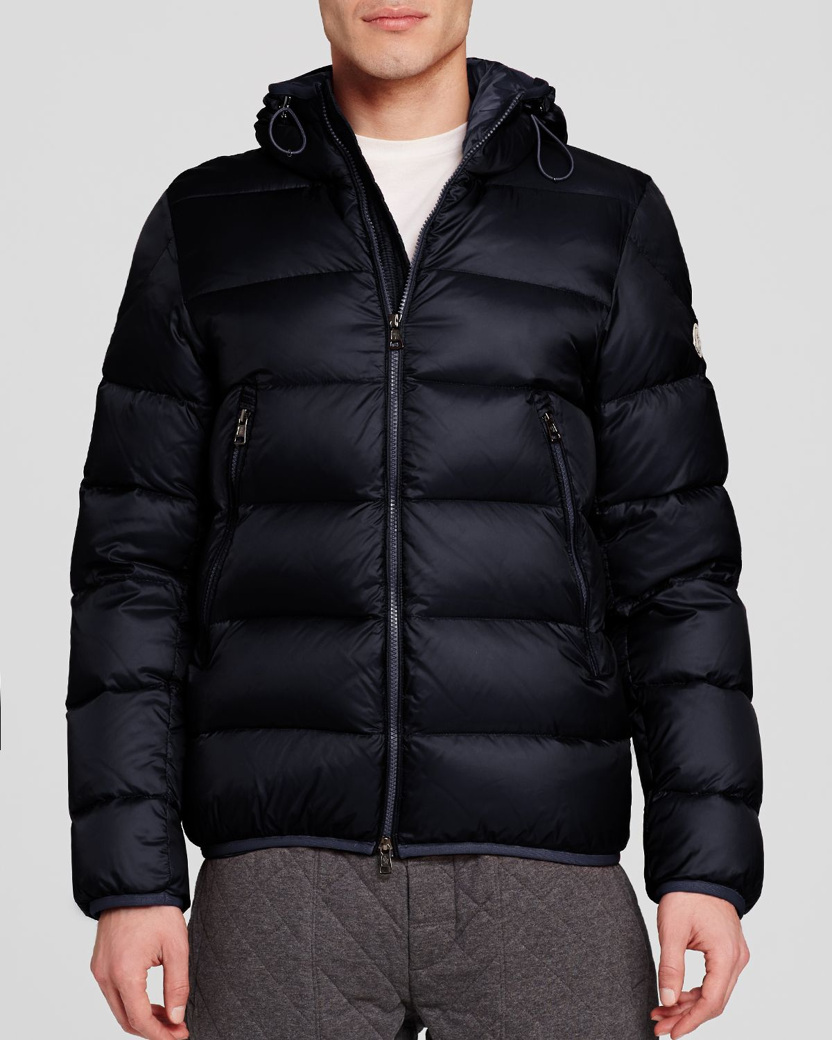 Moncler Chauvon Irridescent Hooded Down Jacket in Blue | Lyst