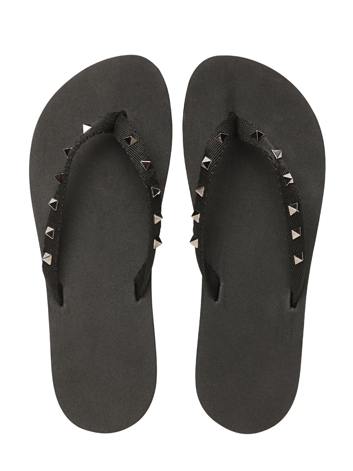 Valentino Studded Rubber Flip Flops in Black Lyst Valentino Studded Rubber Flip Flops in Black Lyst