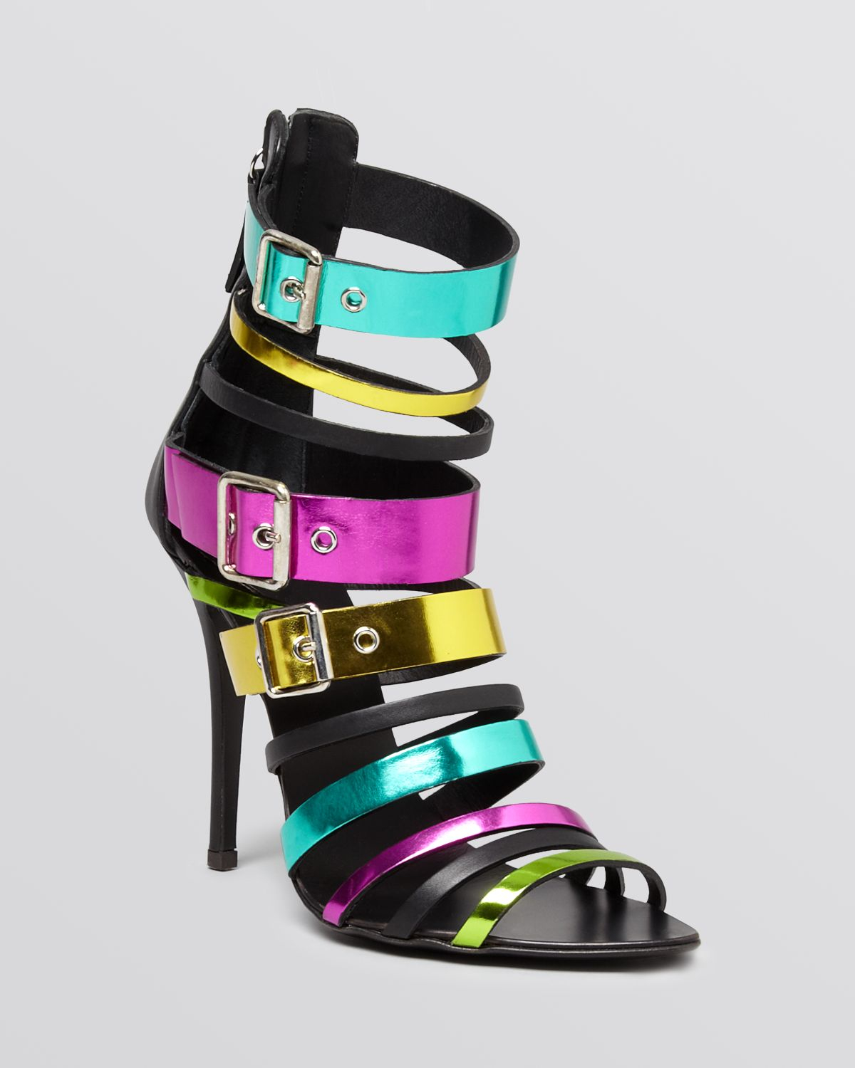 multi coloured gladiator sandals