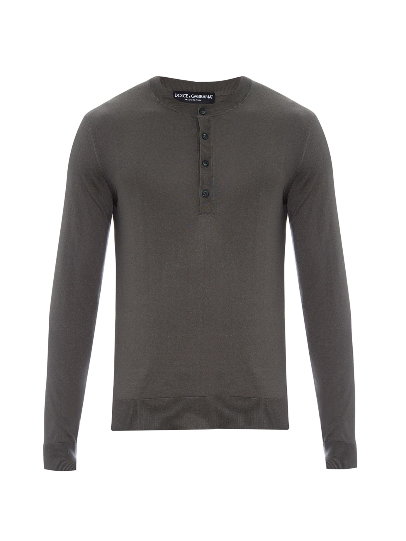 Gabbana Henley Silk-knit Sweater 