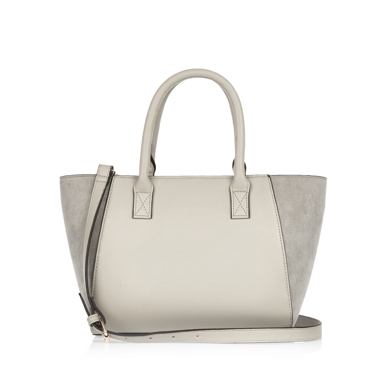 Lyst - River Island Grey Mini Zip Winged Tote Handbag in Gray