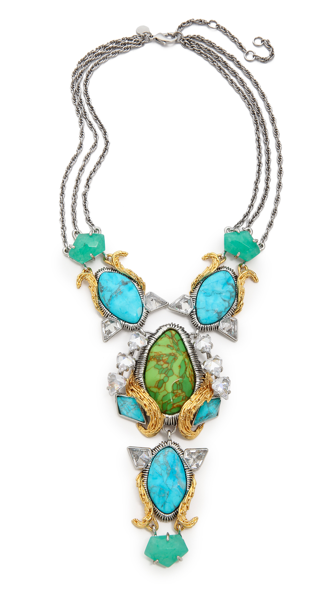 Alexis Bittar Olmeca Bib Necklace in Green (Turquoise Multi) | Lyst