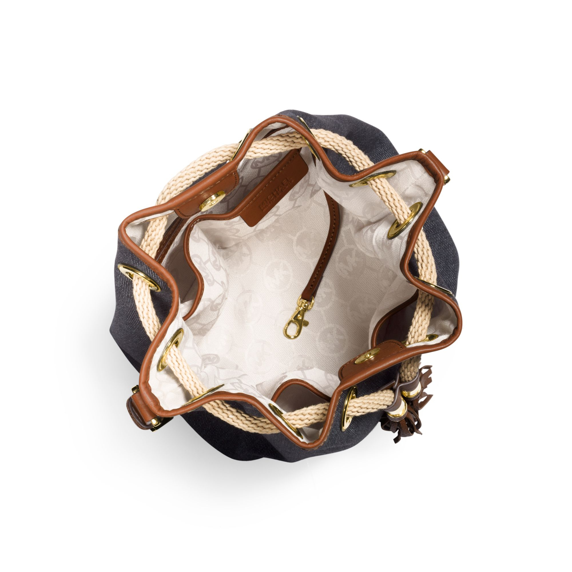 Michael Kors Marina Large Denim Shoulder Bag in Blue Lyst