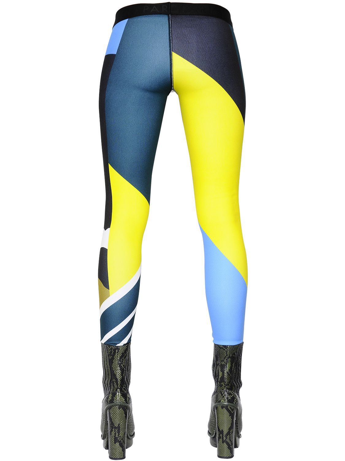 KENZO Printed Neoprene Leggings in Blue Lyst