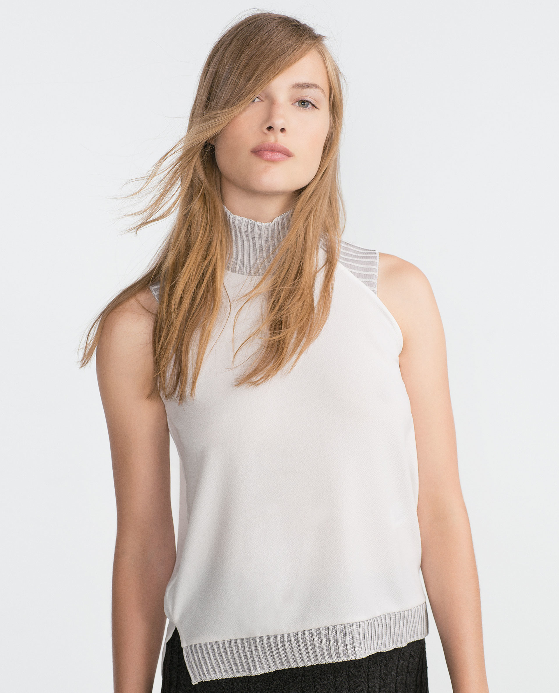 high neck shirt zara