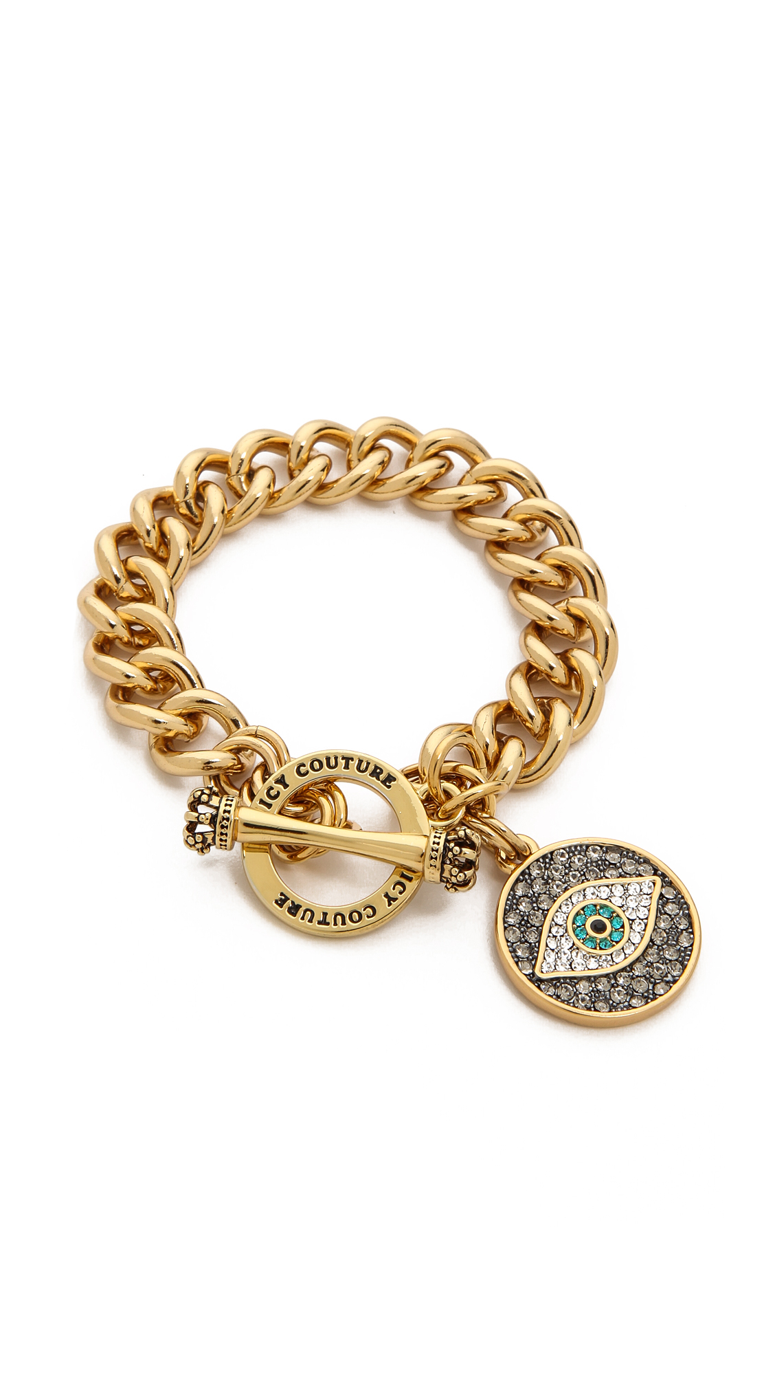 Juicy Couture Pave Evil Eye Charm Bracelet Gold in Metallic | Lyst